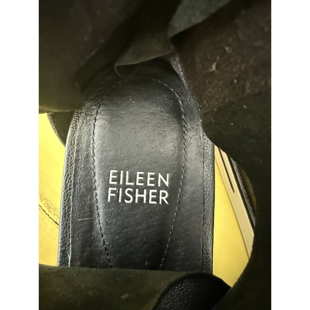 Eileen Fisher Women's Size 10 Black Leather Gladiator Sneaker Sandal with Zip - Picture 5 of 8